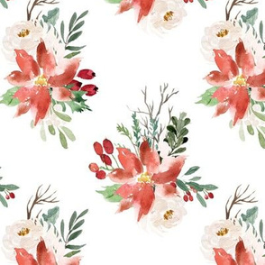 6" Holiday Lights Florals // White