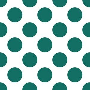 One Inch Close Cyan Turquoise Blue Polka Dots on White