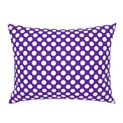 One Inch Close White Polka Dots on Purple