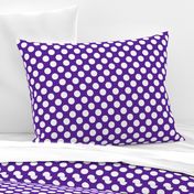 One Inch Close White Polka Dots on Purple