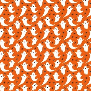 Halloween ghosts on orange (mini) 
