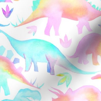 Pastel Dinosaurs - larger scale