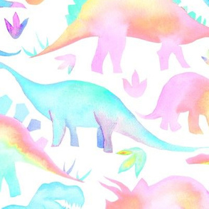 Pastel Dinosaurs - larger scale