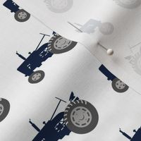 tractor - navy on white