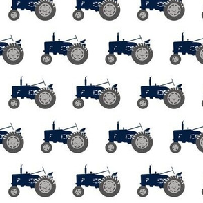 tractor - navy on white