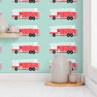 (micro print) fire truck fabric