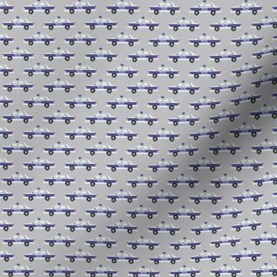 (micro print) police car fabric - light grey