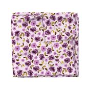 18" Plum and Gold Florals - Light Pink