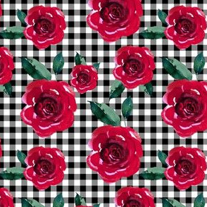 4" Winter Roses & Plaid 