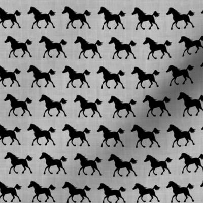 Horses on Linen Gray