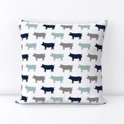 multi pigs - navy and dusty blue farm collection