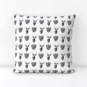 Buck & Buds Boho Deer / Black & White Toile