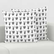 Buck & Buds Boho Deer / Black & White Toile