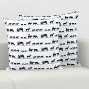 farm animals on parade - dusty blue and navy farm collection