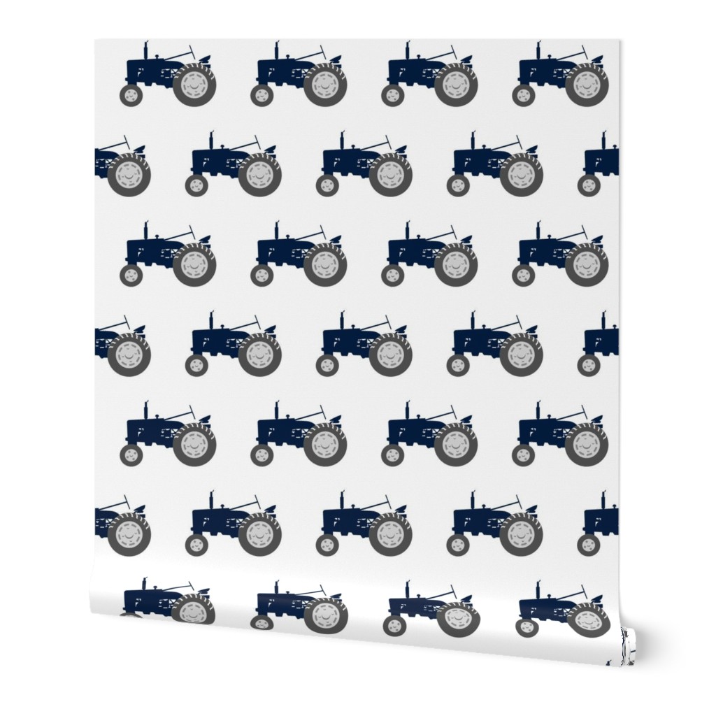 tractors - navy and dusty blue farm collection