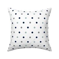 large polka dots || navy and dusty blue farm coordinate
