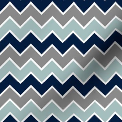 multi traditional chevron - dusty blue and navy
