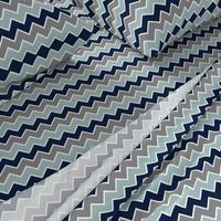 multi traditional chevron - dusty blue and navy