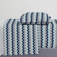 multi traditional chevron - dusty blue and navy