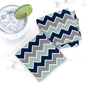 multi traditional chevron - dusty blue and navy