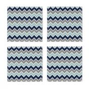 multi traditional chevron - dusty blue and navy