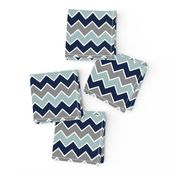 multi traditional chevron - dusty blue and navy