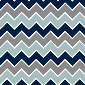 multi traditional chevron - dusty blue and navy