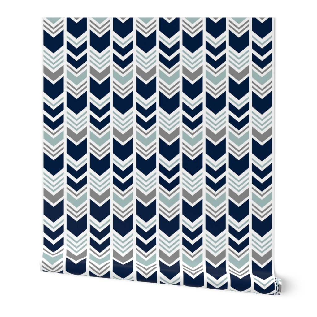 chevron - navy/dark grey/dusty blue