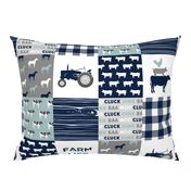 farm life - farm fabric wholecloth navy and dusty blue with woodgrain &  plaid