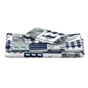 farm life - tractor wholecloth patchwork - navy and dusty blue (90)