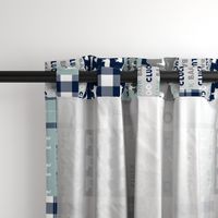 farm life - plaid wholecloth patchwork - navy and dusty blue (90) 