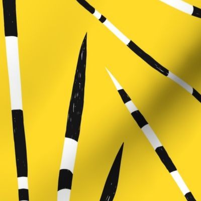 Jumbo Porcupine Quills - African Print - Vibrant Yellow