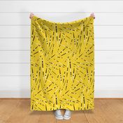 Jumbo Porcupine Quills - African Print - Vibrant Yellow