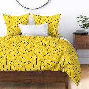 Jumbo Porcupine Quills - African Print - Vibrant Yellow