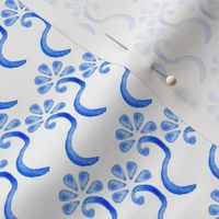 Blue Flower Watercolor Small || Royal white floral botanical 