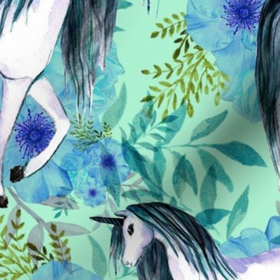 unicorn floral background