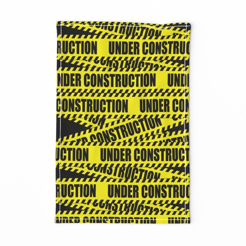 2 under construction barricade notice warning danger hazard barrier police firefighter tape diagonal stripes life sized pop art novelty 