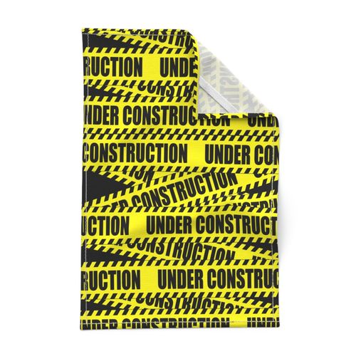 2 under construction barricade notice warning danger hazard barrier police firefighter tape diagonal stripes life sized pop art novelty 