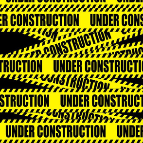 2 under construction barricade notice warning danger hazard barrier police firefighter tape diagonal stripes life sized pop art novelty 