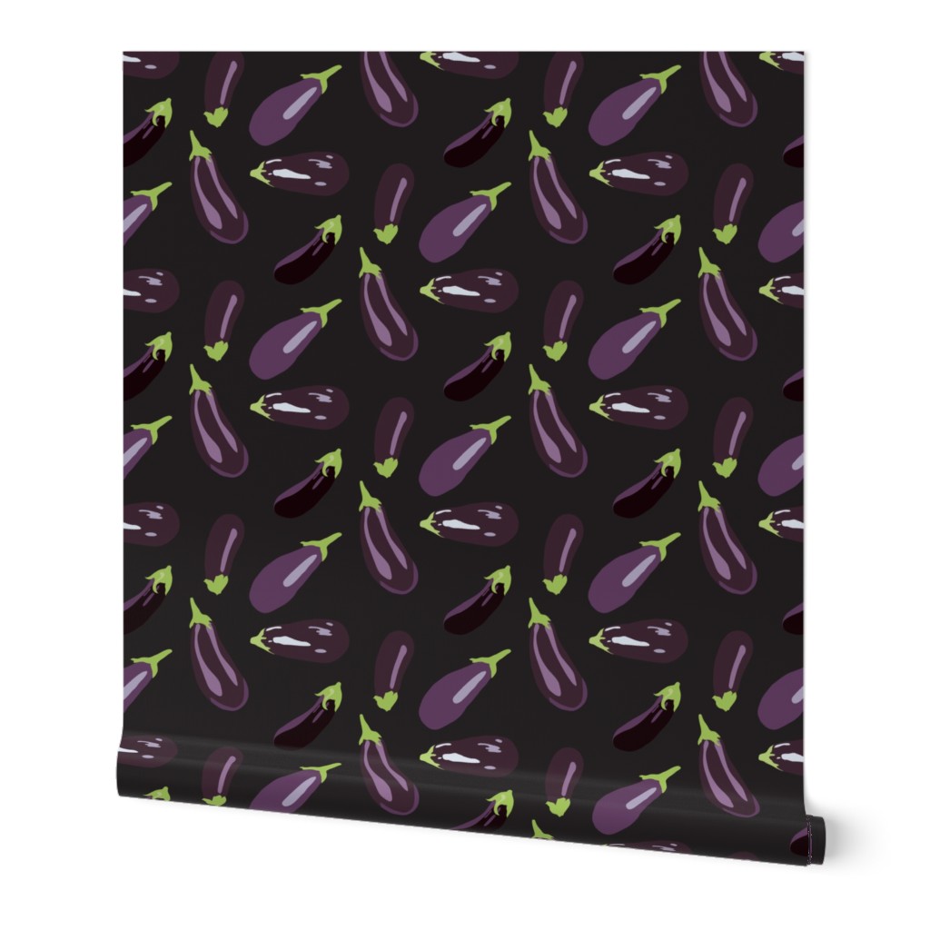 16-13E Eggplant Aubergine Vegetable Garden Purple Green Black _ Miss Chiff Designs