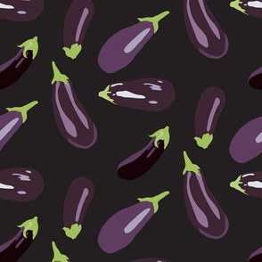 16-13E Eggplant Aubergine Vegetable Garden Purple Green Black _ Miss Chiff Designs