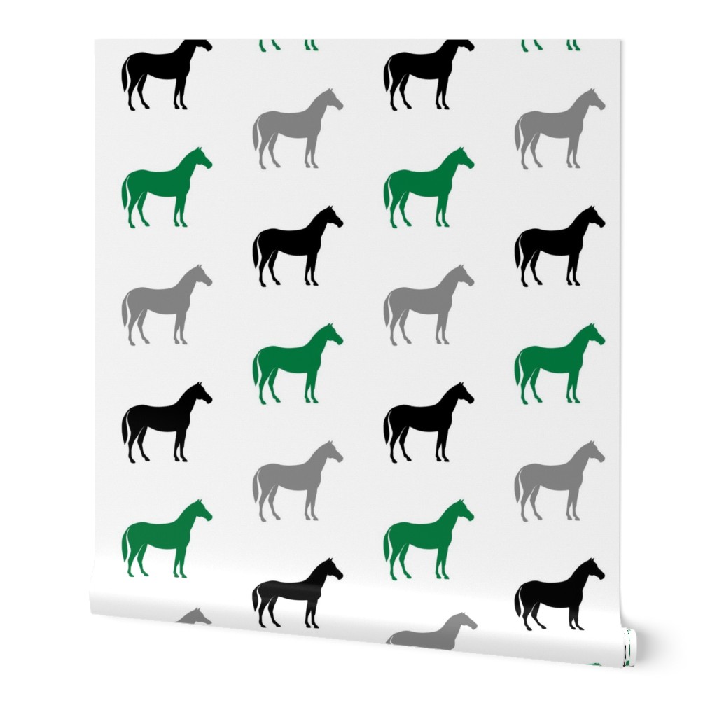 multi horses - green and black farm collection