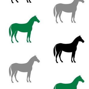 multi horses - green and black farm collection