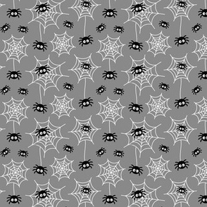 tiny spiders and webs grey » halloween