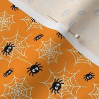 tiny spiders and webs orange » halloween