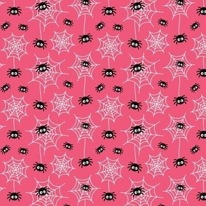 tiny spiders and webs pink » halloween