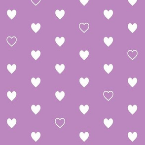 White Hearts on Wisteria – Love Heart Valentines Day Baby Girl