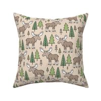 Forest Woodland Moose & Trees 