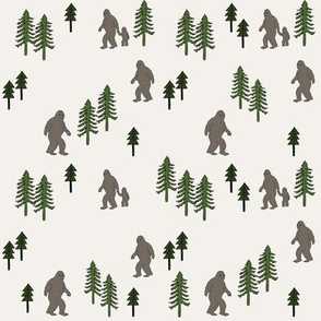 Sasquatch forest mythical animal fabric dark_brown