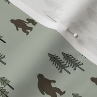 Sasquatch forest mythical animal fabric forest_green